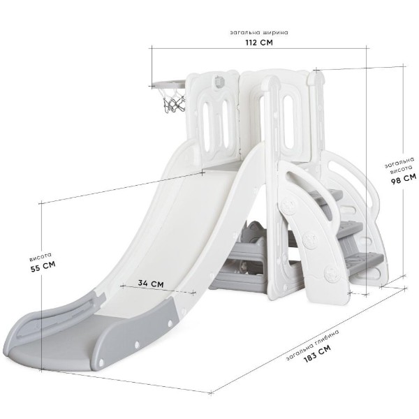 Фото - Гірка Mealux Merida White/Grey (KD-B011 White / Grey)